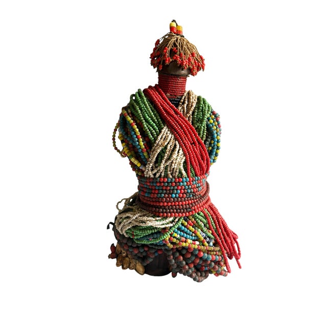 Vintage African Beaded Fali Namji Fertility Doll Cameroon 10" H For Sale In New York - Image 6 of 6