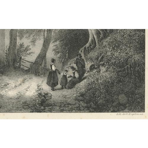 Paper After Jules Louis Frédéric Villeneuve, Chapelle de Küsnacht, William Tell Scene, 1825, Lithograph For Sale - Image 7 of 9