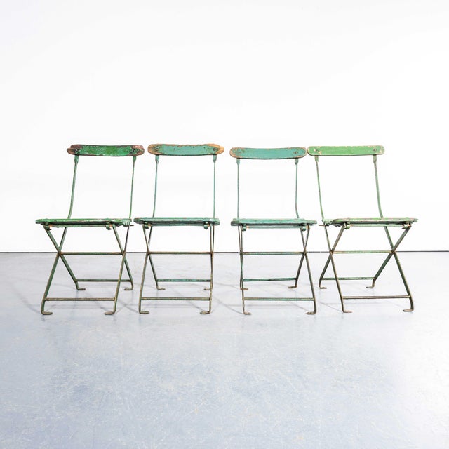 Vintage English Pavilion Dark Green Folding Chairs, 1950s, Set of 6 For Sale - Image 4 of 10