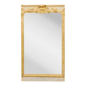 French Carved & Painted Mirror 19th Century