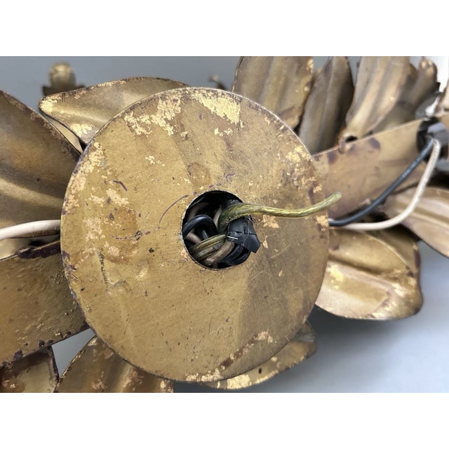 1960's Hollywood Regency Gilt Gold Floral Wall Sconces by Hans Kogl a - Pair For Sale - Image 11 of 17