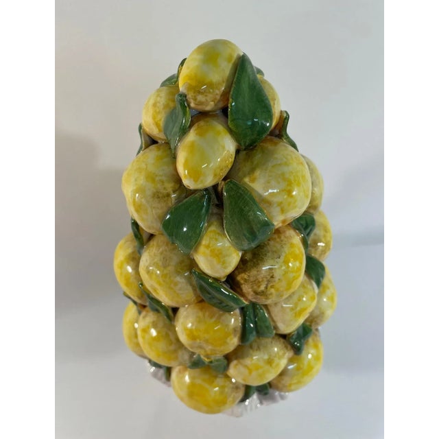 Yellow Large Vintage Italian Ceramic Lemon Topiary For Sale - Image 8 of 14