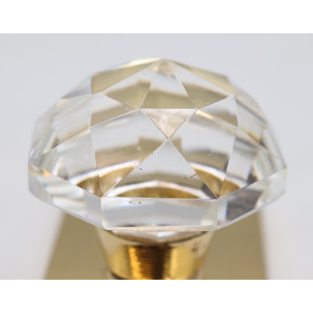 Modern Modern Faceted Glass Dummy Door Knob Set For Sale - Image 3 of 6