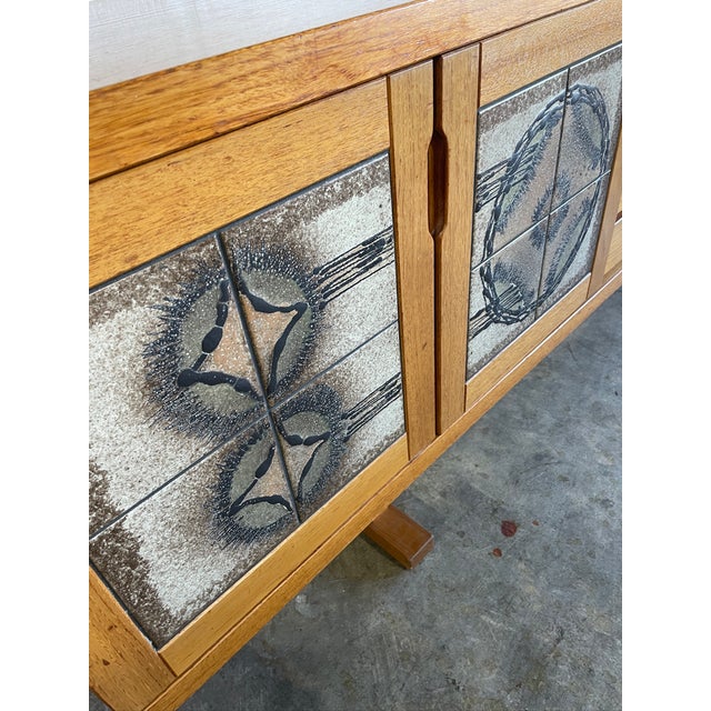 Wood Danish Mid Century Oak Brutalist Credenza Gangso Mobler For Sale - Image 7 of 14