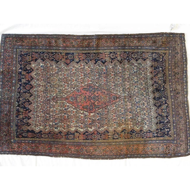Wool pile genuine hand made very fine antique Persian Bibikabad .