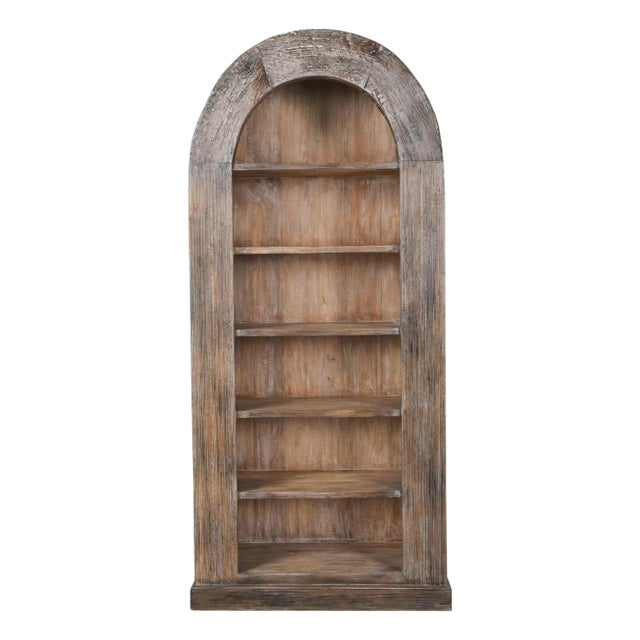 Salvaged Arch Wood Bookcase For Sale