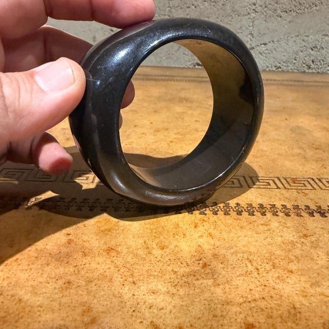 Charles Hollis Jones Black Acrylic or Lucite Bangle Bracelet Mid Century Modern For Sale - Image 4 of 13