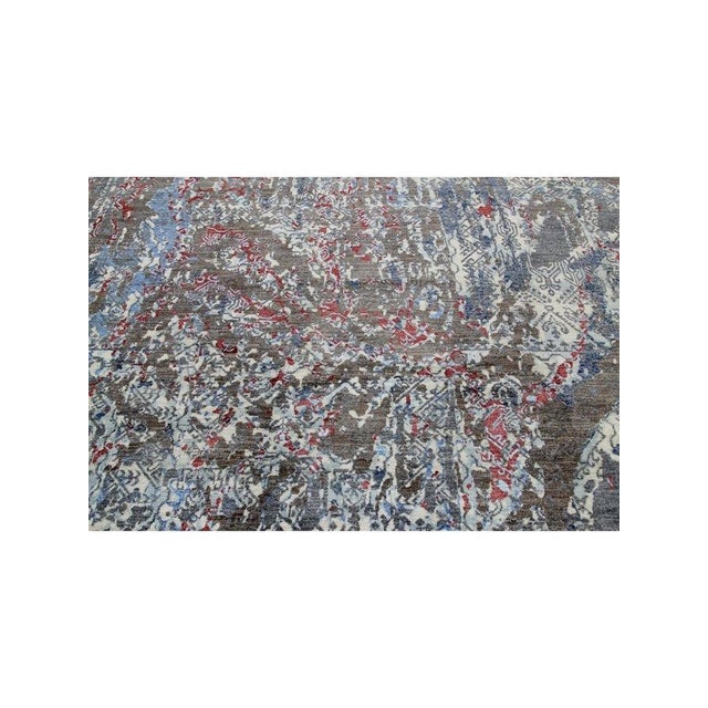 Contemporary 1990s Handwoven Modern Abstract Area Rug 9x12 For Sale - Image 3 of 11