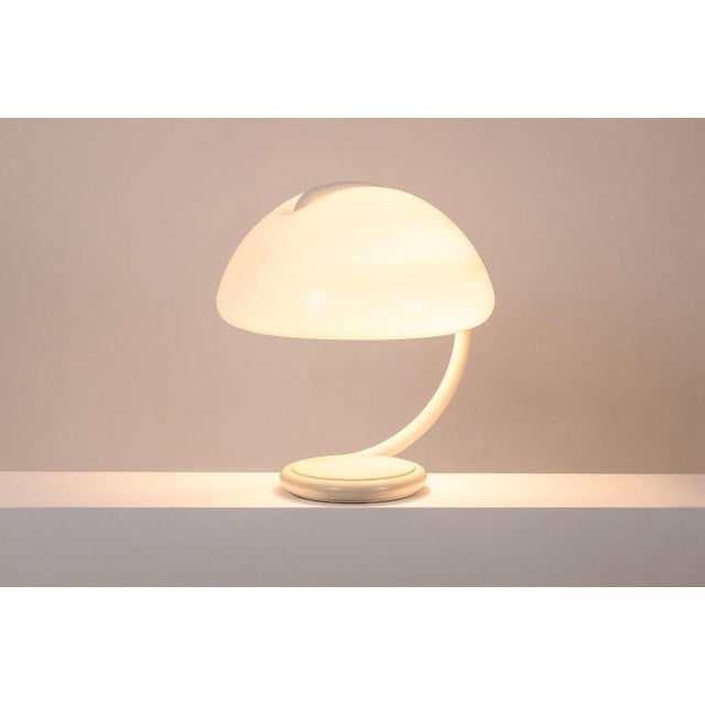 Metal White Serpente Table Lamp by Elio Martinelli, 1960s For Sale - Image 7 of 10