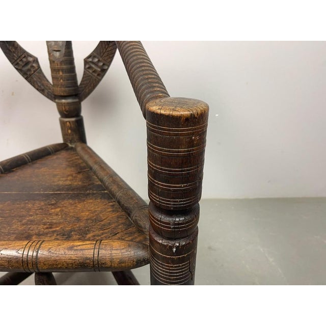 Ethiopian Gurage Chieftains Chair in Hand-Carved Hardwood, 1930s For Sale - Image 9 of 18