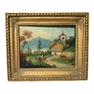 19th Century Biedermeier Picture Clock, Austria For Sale