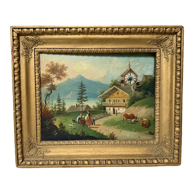 19th Century Biedermeier Picture Clock, Austria For Sale