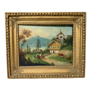 19th Century Biedermeier Picture Clock, Austria
