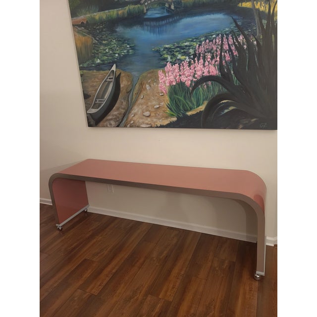 1980s Vintage 1980's Waterfall Shape Console Table For Sale - Image 5 of 8