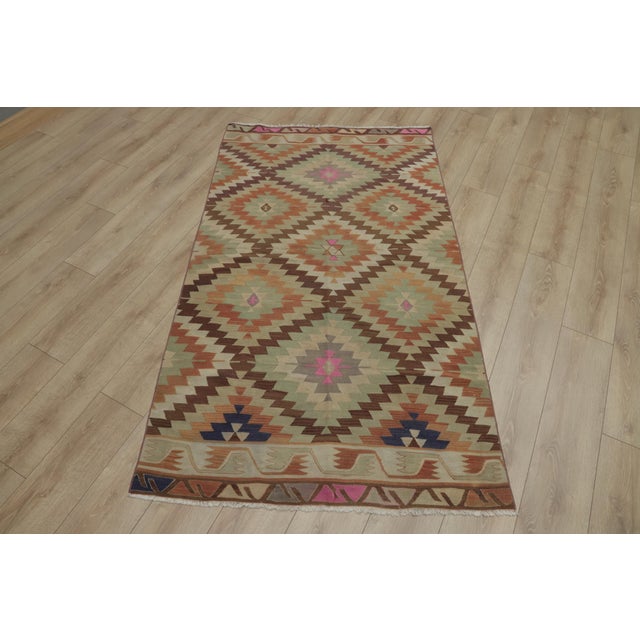 1970s Southwestern Brown Hand Knotted Kilim For Sale - Image 13 of 13
