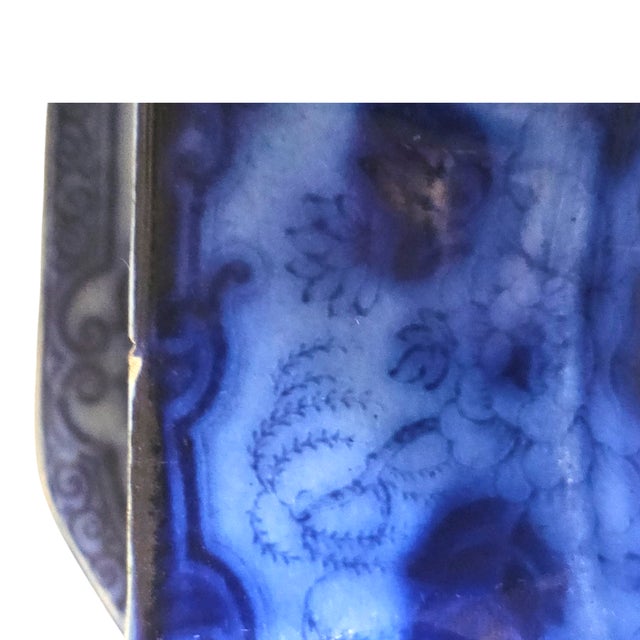 Antique W. Adams Fairy Villas Flow Blue Covered Serving Dish 13.5" For Sale In San Francisco - Image 6 of 15