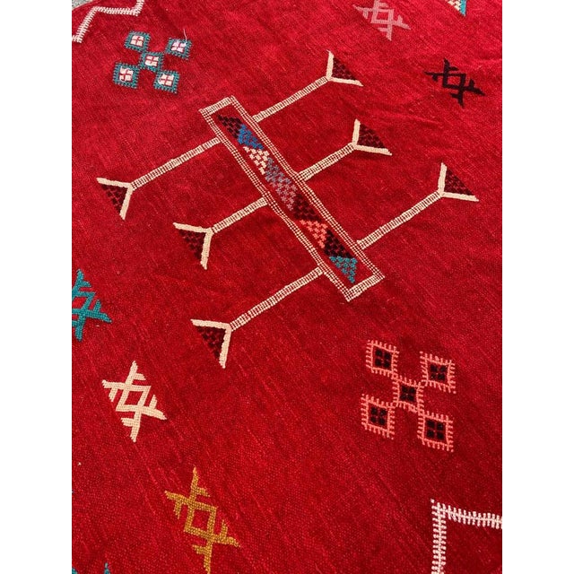 Vintage Silk and Cotton Moroccan Kilim Rug, 1950s For Sale - Image 10 of 18