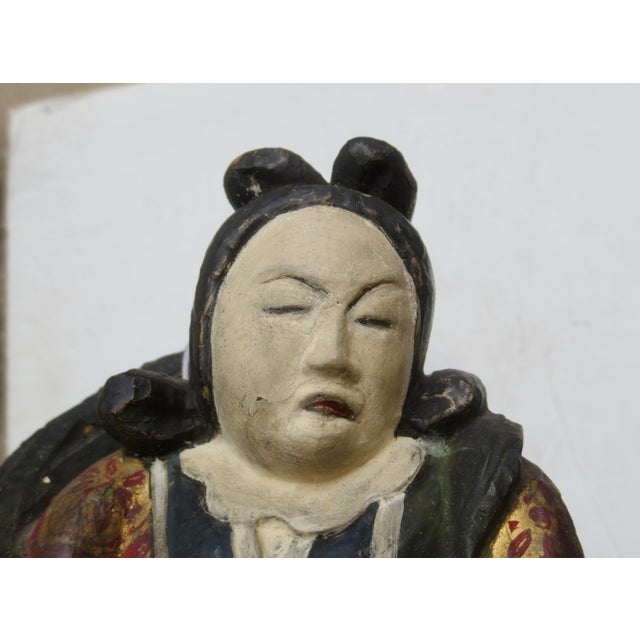 Japanese Antique Wooden and Polychromed Japanese Secret Christian Sign/Marker For Sale - Image 3 of 7
