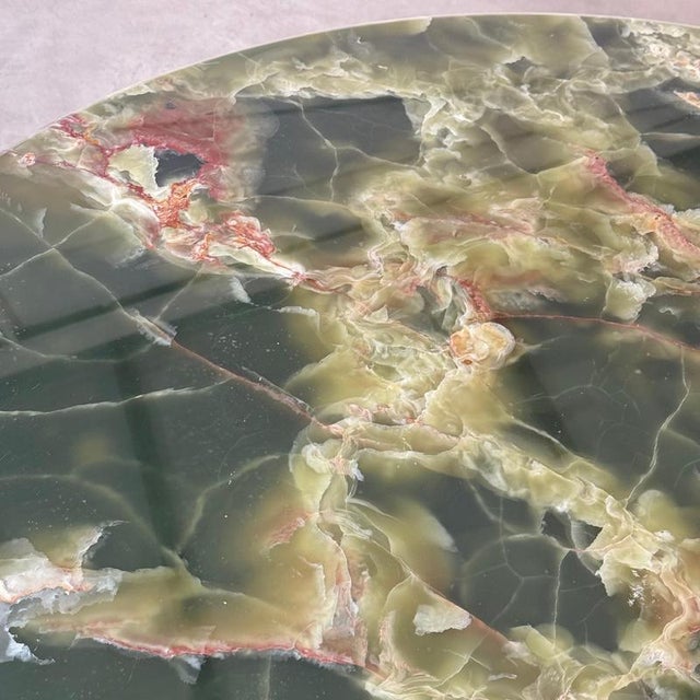 Round Onyx and Walnut Dining Table attributed to Osvaldo Borsani, 1950s For Sale - Image 9 of 15