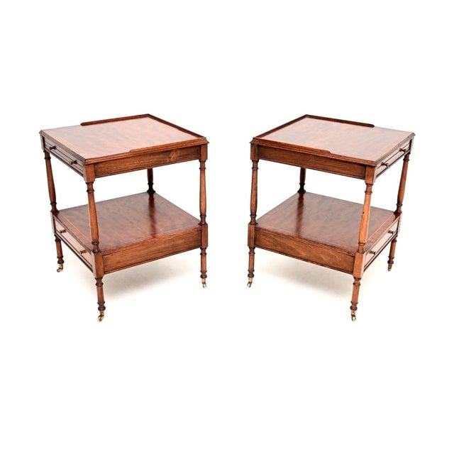 Georgian Satinwood Side Tables, 1950s, Set of 2 For Sale - Image 4 of 14