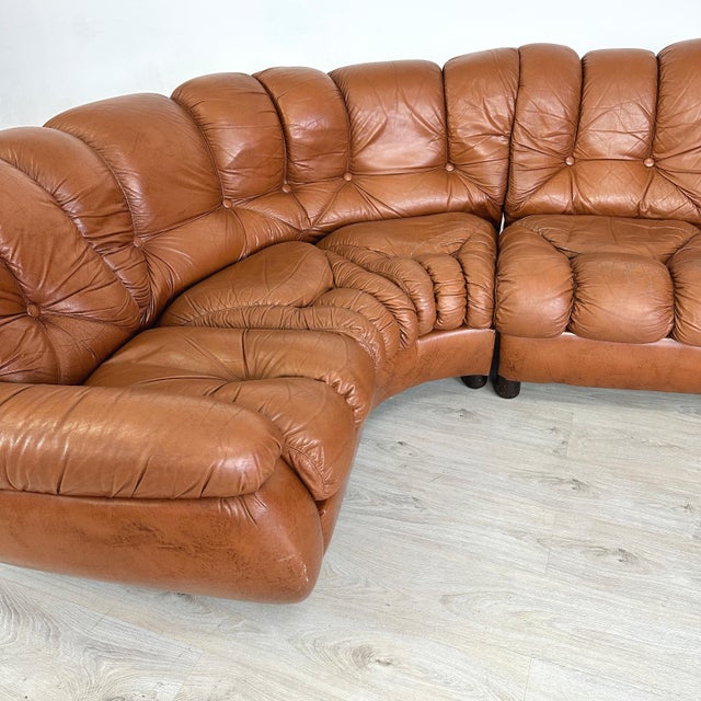 Italian Leather Sofa, 1970s For Sale - Image 4 of 11