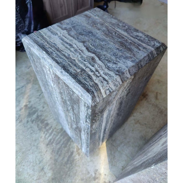 2020s Stunning Pair of Travertine Pedestals For Sale - Image 5 of 12
