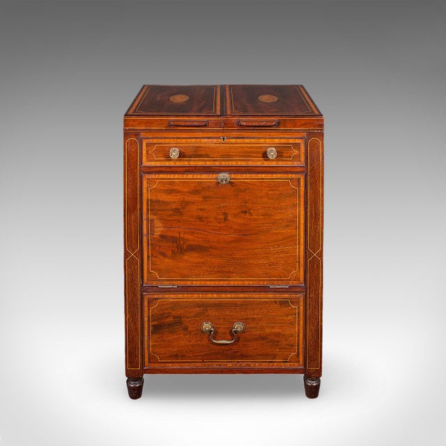 Victorian Antique Cocktail Cabinet, English, Counterweighted Bar, Albert Barker, Victorian For Sale - Image 3 of 12