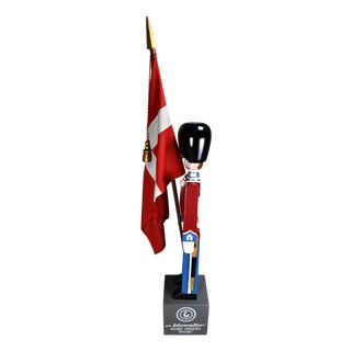 Monumental Royal Danish Guardsman with Flag by Kay Bojesen, 1950s For Sale