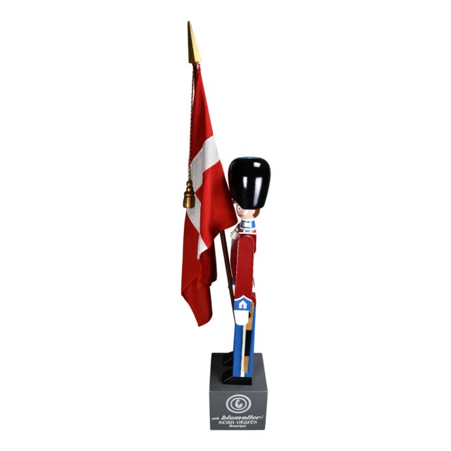 Monumental Royal Danish Guardsman with Flag by Kay Bojesen, 1950s For Sale