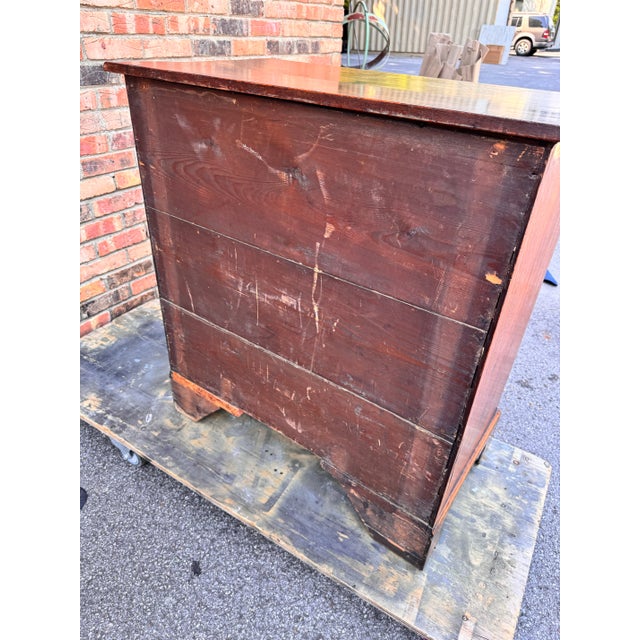 This is such a great little country English oak chest from the mid 1800s. So simple and clean four drawers with the...