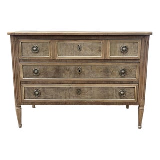 French 19th Century Louis XVI Bleached Walnut Chest of Drawers / Commode For Sale