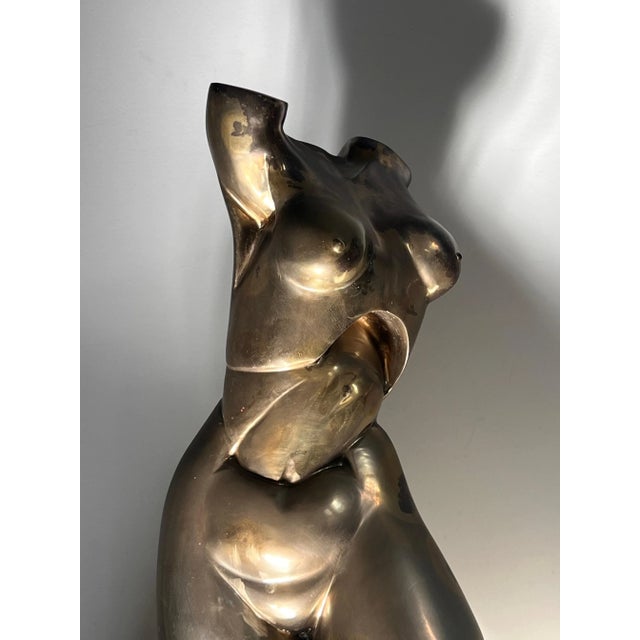 Postmodern Monumental Bronze Female Nude Sculpture By Somchai, Circa 1970 For Sale - Image 3 of 12
