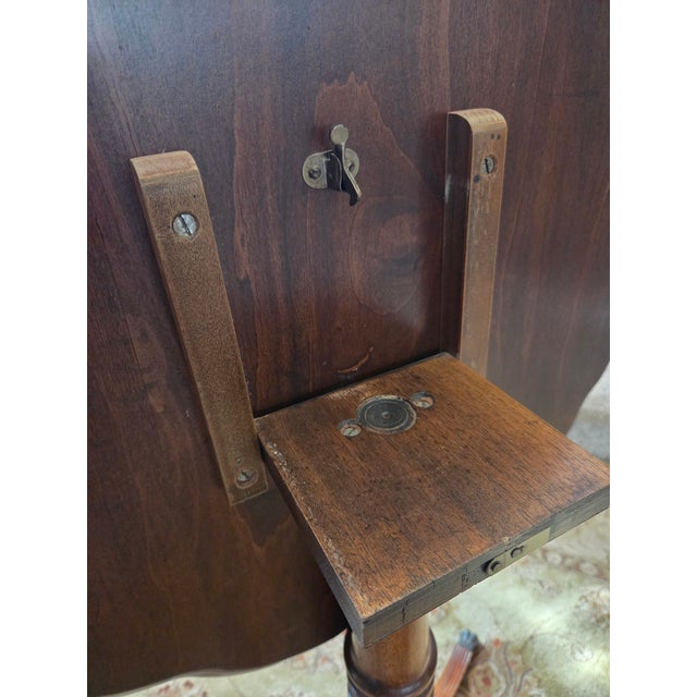 Mid 20th Century Pie Crust Tilt Top Table With Turned Tripod Base Brass Claw Feet For Sale - Image 12 of 13