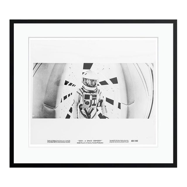 '2001: A Space Odyssey' 1968 Original Vintage Lobby Card Framed in Black For Sale