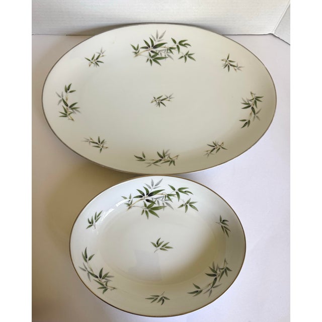 1960s Wentworth China “Bamboo” Japanese Porcelain Dinnerware Set With Platinum Trim – 44 Pieces For Sale - Image 10 of 12
