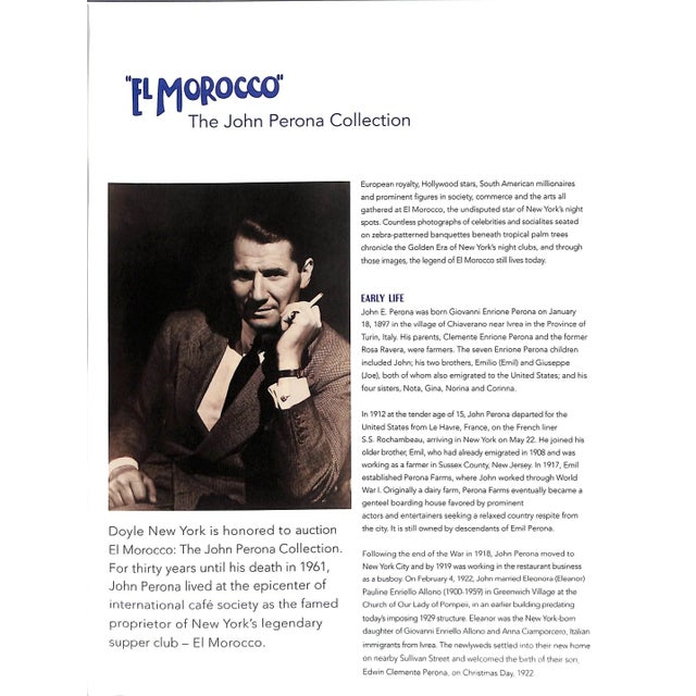 El Morocco the John Perona Collection - September 16, 2014 Doyle New York For Sale - Image 13 of 16