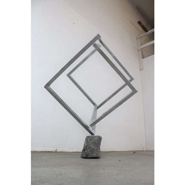 Large Mid-Century Modern Style 3d Cubic Sculpture For Sale - Image 4 of 10