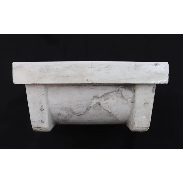 Mid 20th Century Vintage Square White Ceramic Fairfacts Co. Bathroom Soap Dish For Sale - Image 5 of 8