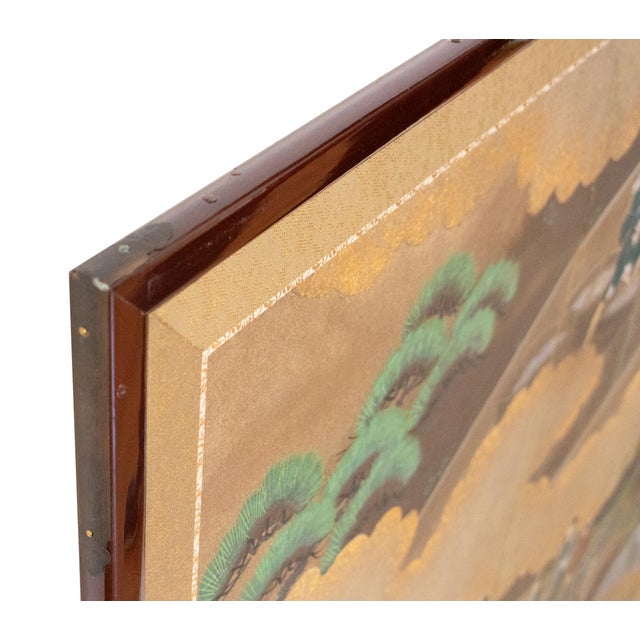 "Sake Brewery", Late Showa Era 1970-1980s Japanese Yamato-E Byobu Screen For Sale - Image 15 of 18