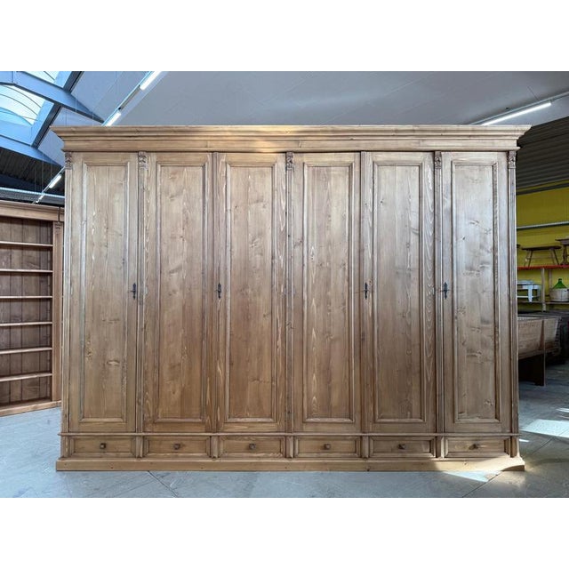 Brown Farmhouse Wardrobe in Pine For Sale - Image 8 of 18