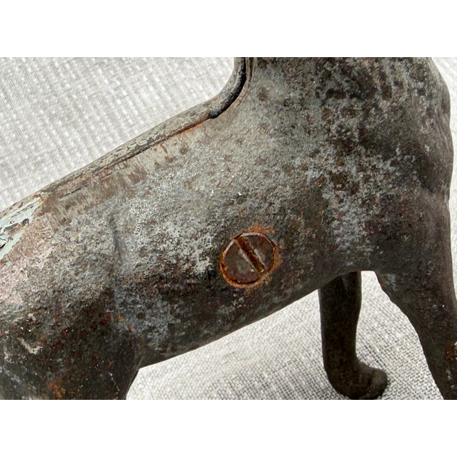 Metal Vintage Cast Iron Deer Bank For Sale - Image 7 of 13