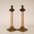 Metal Marble Column Candlesticks Beige Marble and Bronze Etruscan Pair Candle Holders Ionic Order Capital Tazza - Set of 3 Tariff Free Delivery For Sale - Image 7 of 12