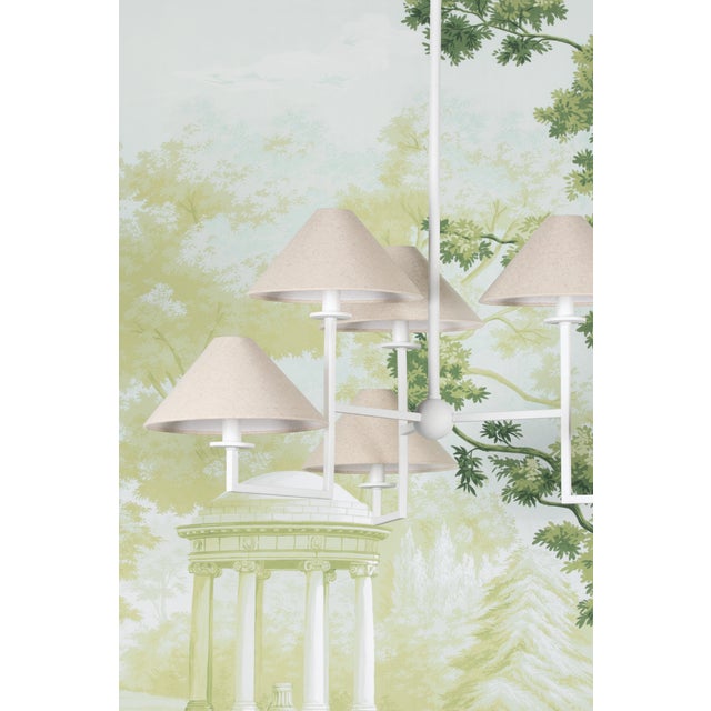White Mitzi Gladwyne 39.25 in. 6 Light Chandelier in Texture White Finish For Sale - Image 8 of 12