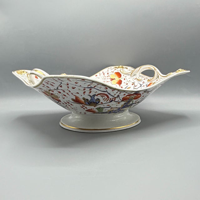 Antique Kakimon Centrepiece Bowl with Double Handled Two Quails Pattern by Derby Porcelain Factory, 1820 For Sale - Image 4 of 18