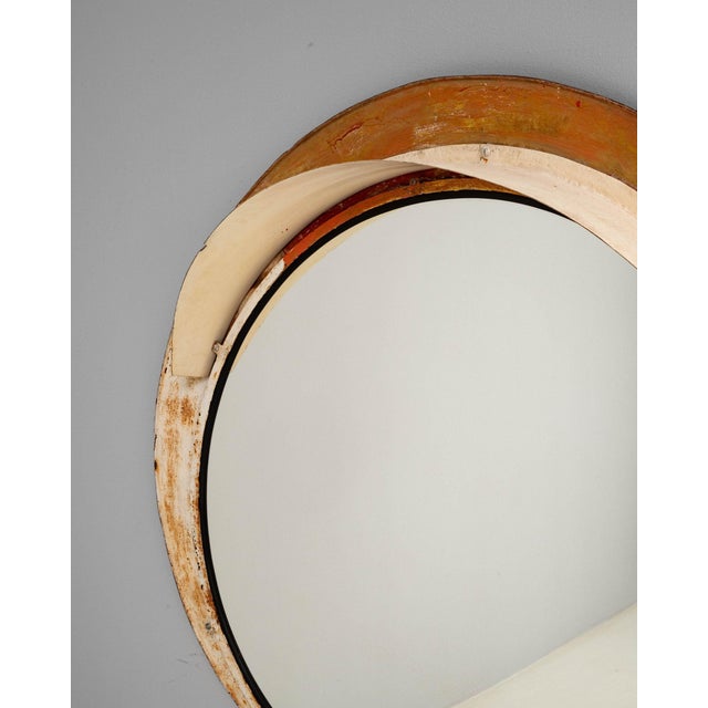 Antique White Mid 20th Century Czechia Traditional Antique White Metal Mirror For Sale - Image 8 of 10