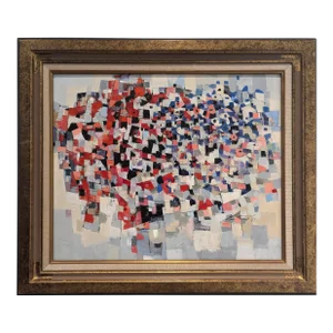 Cubist Oil Painting on Masonite Framed