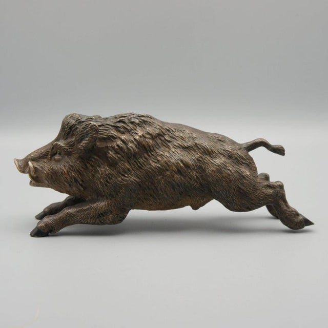 Franz Bergman, Running Boar, 1890s, Bronze For Sale - Image 5 of 8