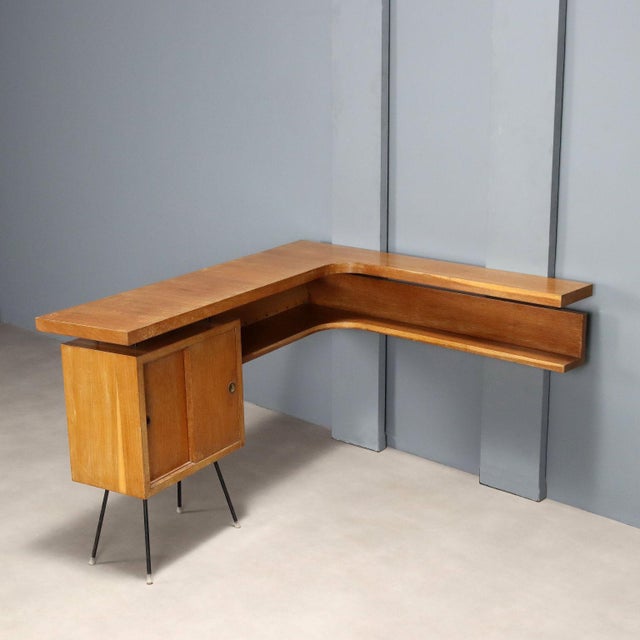 Vintage Corner Cabinet in Oak attributed to Marco Zanuso, Italy, 1950s For Sale - Image 11 of 11