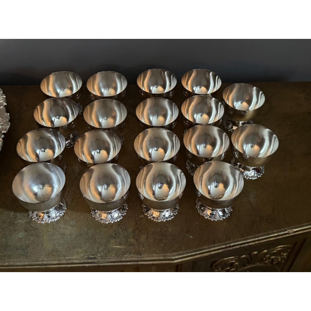 Vintage 11.50 Inches Bunch Bowl and 18 Cups For Sale - Image 10 of 16
