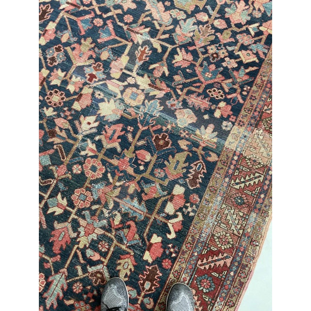 1920's Antique Indigo Blooming Jungle Rug 7 7 X 10 | Chairish
